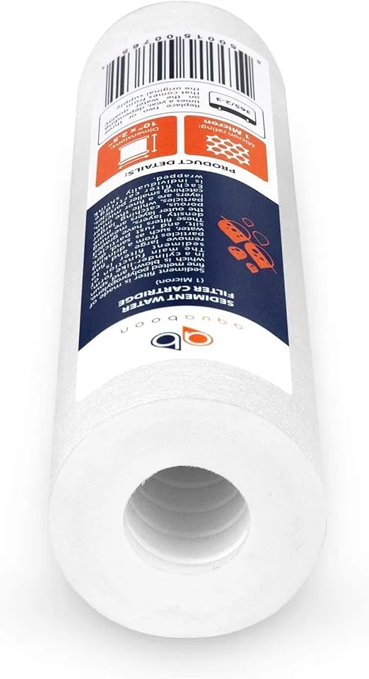 Aquaboon Whole House Sediment Filter - 1 Micron Water Filter 10 x 2.5 | Well Water Filter Replacement Compatible with AP110, WHKF-GD05 (25-PACK)