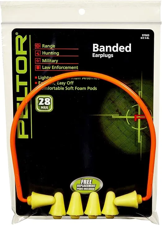 Peltor Sport Banded Style Hearing Protector, 3 Pair, Noise Reduction Rating (NRR) 28 dB, Lightweight Ear Muffs Alternative, Soft & Comfortable Plugs, Ideal For Range, Shooting & Hunting (97065)