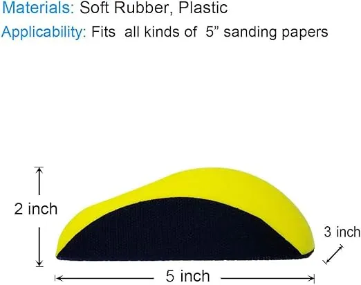 5 inch Mouse Hand Sanding Pad Hook and Loop Sanding Block Hook Backing Plate For Woodworking, Furniture Restoration, Home and Automotive Body.