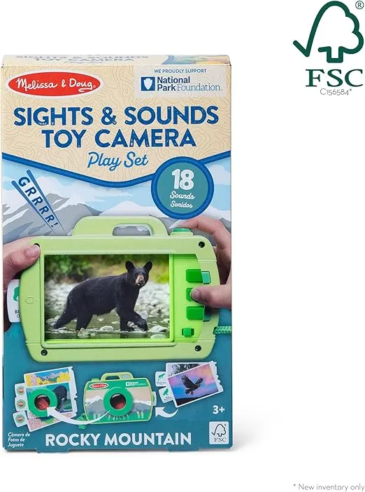 Melissa & Doug Rocky Mountain National Park Sights and Sounds Wooden Toy Camera Play Set - FSC Certified