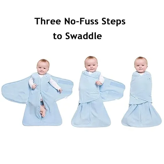 HALO 100% Cotton Sleepsack Swaddle, 3-Way Adjustable Wearable Blanket, TOG 1.5, Cream, Newborn, 0-3 Months