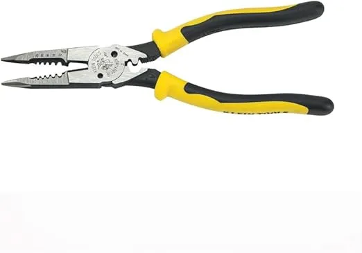 Klein Tools J207-8CR Needle Nose Pliers are All-Purpose Linesman Pliers, Made in USA, Crimping, Looping, Cutting, Stripping, Crimping, Shearing