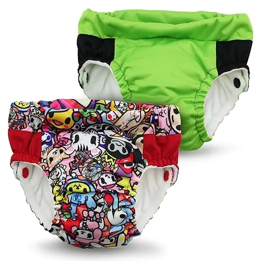 Kanga Care Lil Learnerz Reusable Swim and Toilet Training Pants (XSmall - tokiJoy & Tadpole)