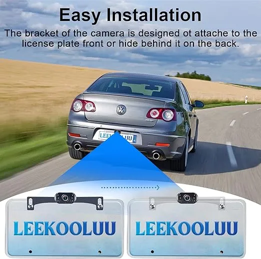 Backup Camera Easy Setup Plug-Play: HD 1080P No-Delay Waterproof - Clear Night Vision Rear View Camera with Monitor for Car Truck SUV - LK3