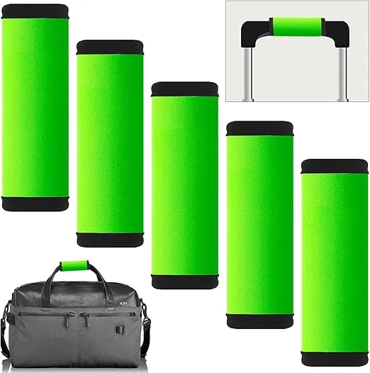 5pcs Neoprene Luggage Handle Wrap for Suitcase Identifier Luggage Makers Covers Wraps Travel Accessories - Fluorescent Green