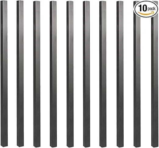 Nuvo Iron SQPS36 3/4" x 36" Balusters-10 Pack Baluster, 3/4" x 36" L. Galvanized Square, Black, 10 Count