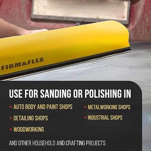 Dura-Gold Pro Series 16" K-Block Sander Firm & Flex Longboard Hand Sanding Block Pad with Hook & Loop Backing and PSA Sandpaper Conversion Adapter Pad - Automotive Paint Prep Sand Contour Woodworking