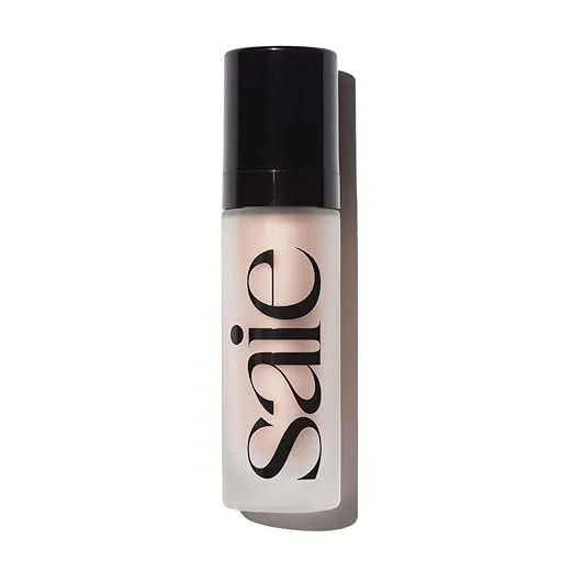 Saie Glowy Super Gel Lightweight Illuminator - Luminizer and Makeup Primer for Glowing Skin - Enriched with Vitamin C + Hydrating Squalane Oil - Travel Size Holiday Gifts - Roseglow (1 oz)