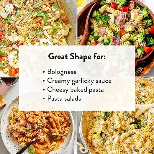 DeLallo Gluten Free Fusilli Pasta, 12 Ounce Bag, 4 Pack, Non-GMO, Made with Brown Rice Flour, Whole Grain, All Natural