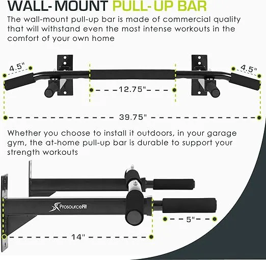 ProsourceFit Foldable Pull Up Bar/Doorway Trainer for Multi Use Fitness & Home Gym Exercise