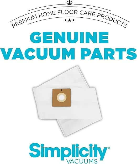 Simplicity Vacuums SBCH-3 Canister Vacuum Replacement Bags, Fits with Brio Canister Vacuum Cleaner, XL Vacuum Bags, 3-pack Set
