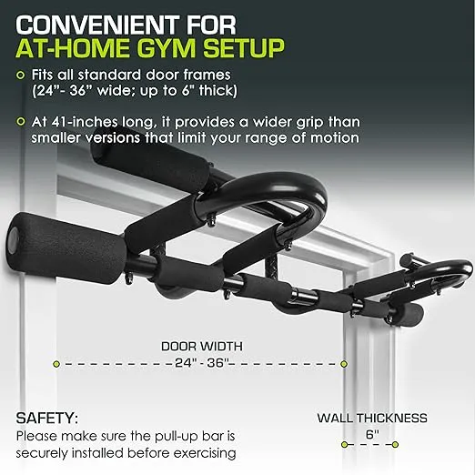 ProsourceFit Foldable Pull Up Bar/Doorway Trainer for Multi Use Fitness & Home Gym Exercise