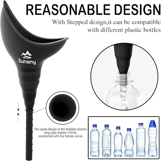 Female Urination Device, Reusable Female Urinal Silicone Women Pee Funnel Allows Women to Pee Standing Up, Portable Womens Urinal is The Perfect Companion for Camping,Outdoor,Travel