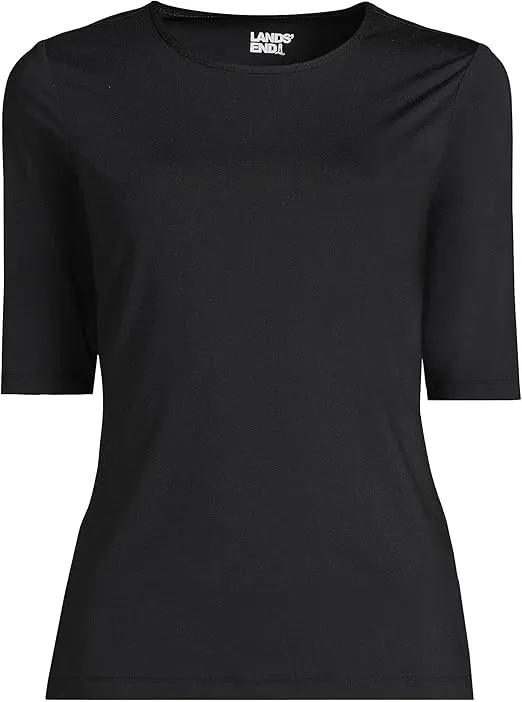 Lands' End Women's Elbow Sleeve Relaxed UPF 50 Rash Guard