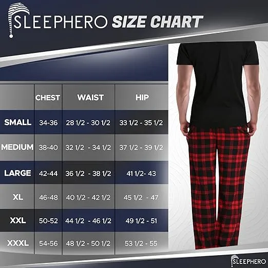 Men’s Pajama Set 2 Piece PJ with Crew Neck Tee and Pants