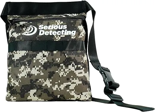 Camo Bag with 42" Waist Belt, Treasure Pouch for Metal Detecting