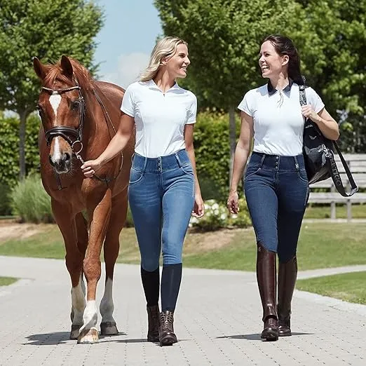 HORZE B Vertigo Dianne Women's Denim High Waist Silicone Full Seat Breeches