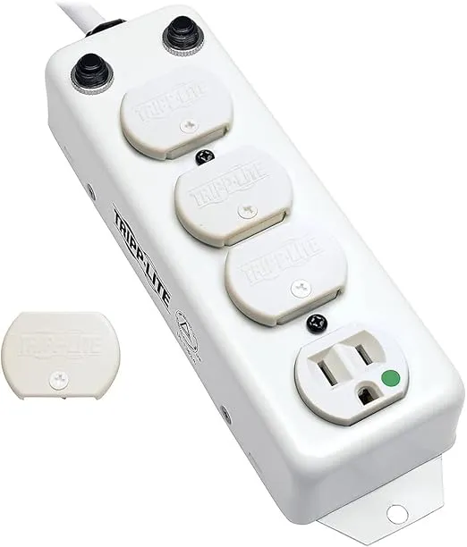 Tripp Lite Safe-IT Medical-Grade Power Strip, 4 15A Hospital-Grade Outlets, 7ft. Cord, UL 1363A, (PS-407-HG-OEM)