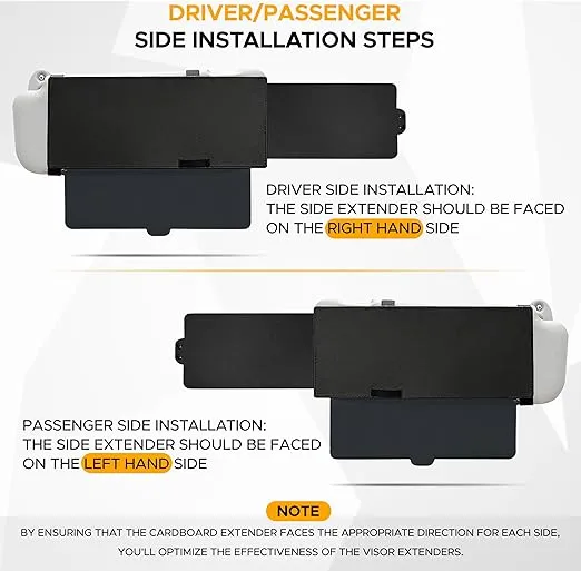 EcoNour Upgraded Car Visor Extender Sun Blocker | Polarized Anti-Glare Car Windshield Visor Extension Offers Sun Glare Protection for Safe Driving | Driver and Passenger Side Sun Visor Extender