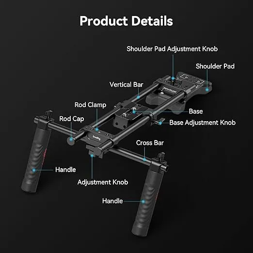 SMALLRIG Universal Basic Camera Shoulder Mount Kit for DSLR, Mirrorless, and Small Camera Shoulder Rig - 2896