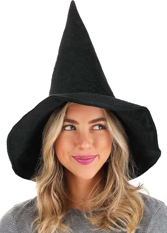 Elphaba Witch Hat for Women with Sculpted Velour Fabric and Stiffened Brim