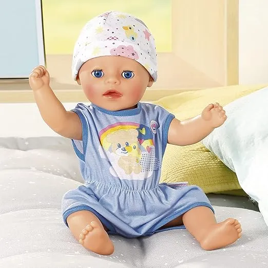 Baby Born 14” Interactive Lil BOY Baby Doll - Blue Eyes. Easy for Small Hands, 6+ Ways to Nurture, Includes Bottle, Potty and More, for Toddlers 2 Years & UP (918377C3)