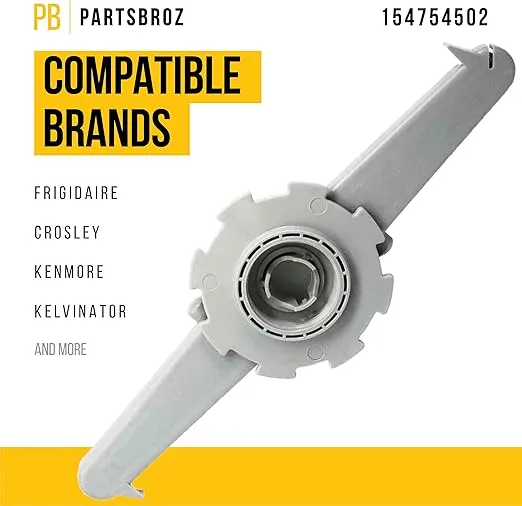PartsBroz Upper Spray Arm 5304506516 154754502 - Compatible With Frigidaire Crosley Kenmore Kelvinator Dishwasher - Replaces AP6036336 154478201 PS11770483 LFBD2409LM0B FFBD2406NS7B FFBD2406NS9B