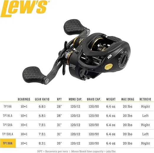 Lew's Tournament Pro LFS Speed Spool Baitcast Fishing Reel, Aluminum Frame, Premium 11 Stainless Steel Ball Bearings