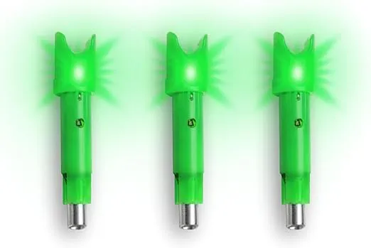 TenPoint Alpha-Blaze Lighted Crossbow Nock, Green - Pack of 3 - Fits All Wicked Ridge Arrows with HP Aluminum Bushing