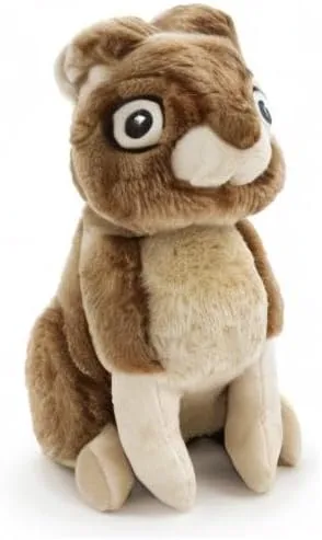 goDog Wildlife Rabbit Squeaky Plush Dog Toy, Chew Guard Technology - Brown, Large