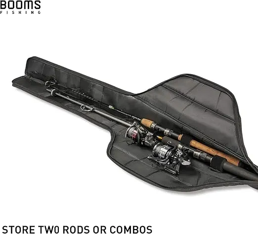 Booms Fishing PB1 Fishing Rod Case, Portable Folding Fishing Pole Case, Fishing Spinning Rod Bag, Store Up to 2 Fishing Poles with Reels, 4.4ft/53inch