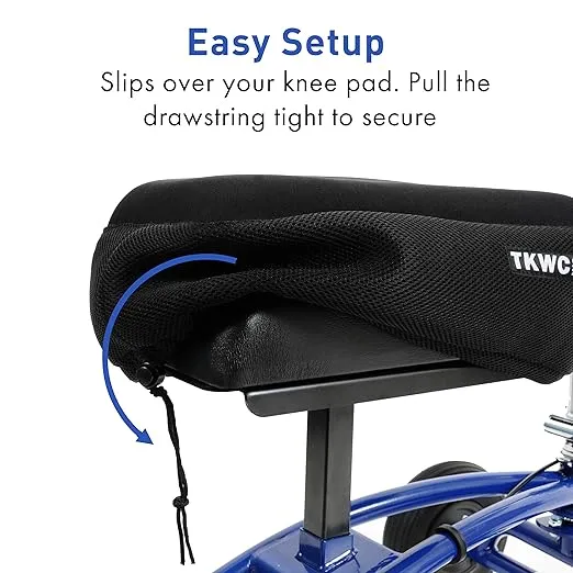 Knee Scooter Memory Foam Two Inch Thick Memory Foam Knee Pad and Cover - Fits Most Knee Walker Models