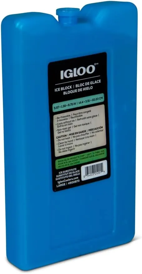 Igloo Ice Blocks, Reusable Ice Packs for Coolers, Long Lasting Cold Freezer Packs, Cold Packs for Coolers, Lunch Bags, Lunch Boxes, Camping, Fishing, Road Trips
