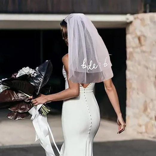 Bride To Be Veil Bachelorette Party Favors Bride Veil White Bridal Shower Gift for Wedding Bride