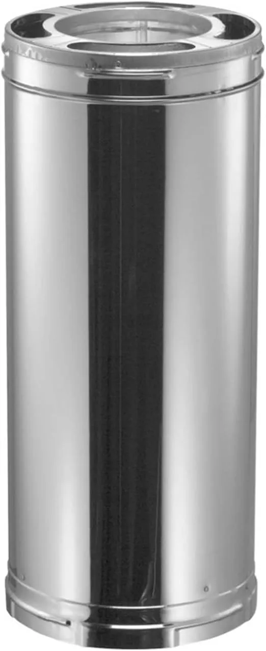 DuraVent DuraPlus 12 x 6 Inch Diameter 430 Stainless Steel Triple Wall Wood Burning Stove Pipe Connector to Vent Smoke and Exhaust, Silver