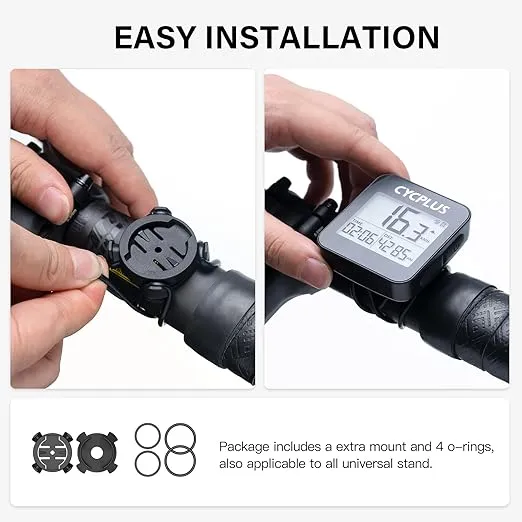 CYCPLUS GPS Bike Computer, Wireless Cycling Computer with Automatic Backlight, Bicycle Speedometer Odometer with Waterproof and Lager Battery, Provide Professional Data Analysis