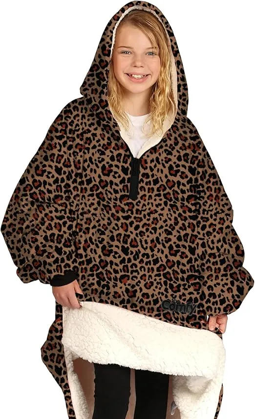 THE COMFY Original Quarter Zip | Oversized Microfiber & Sherpa Wearable Blanket with Zipper, Seen On Shark Tank, One Size Fits All