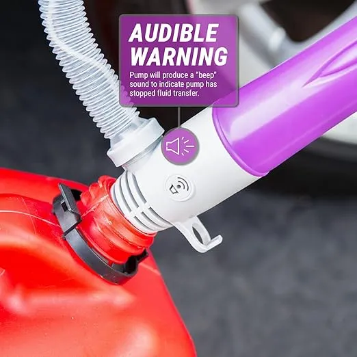 TERA PUMP Automatic Fuel Transfer Pump, 3X More Powerful Battery Operated, Auto-Stop Sensor, No Spills, 2ft Hose, Portable & Powerful Flow Rate at 2.4 GPM For Gas, Diesel (2 D Batteries, Not Included)