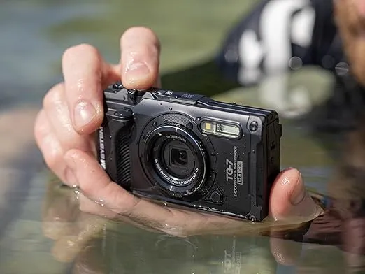 OM SYSTEM Tough TG-7 Black Underwater Camera, Waterproof, Freeze Proof, High Resolution Bright, 4K Video 44x Macro Shooting (Successor Olympus TG-6)