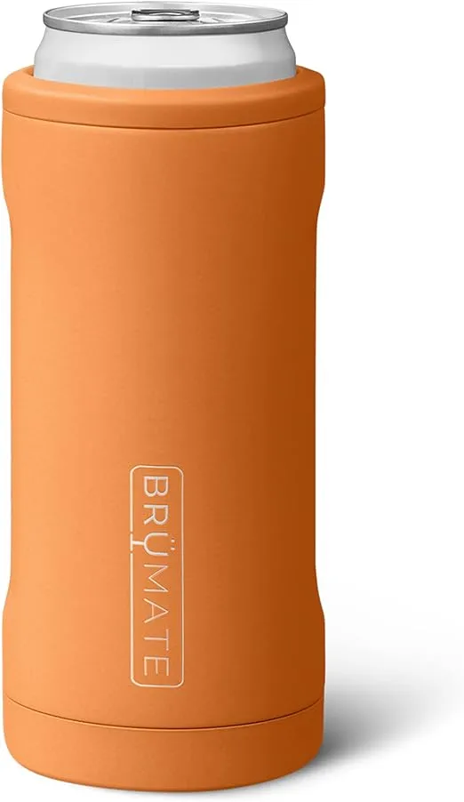 BrüMate Hopsulator Slim Can Cooler Insulated for 12oz Slim Cans | Skinny Can Insulated Stainless Steel Drink Holder for Hard Seltzer, Beer, Soda, and Energy Drinks (Matte Clay)