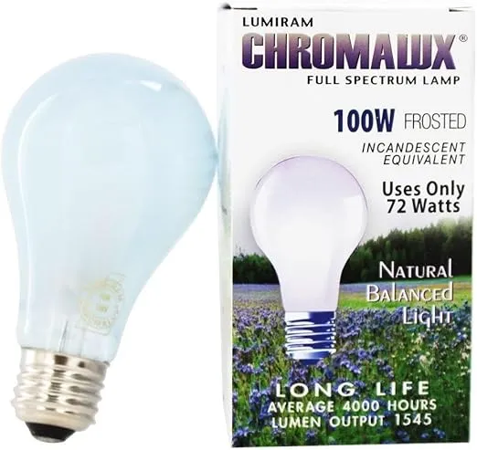 H&PC-67531, 1 Count (Pack of 1), Light Bulb Frosted Full Spectrum (100 Watt)