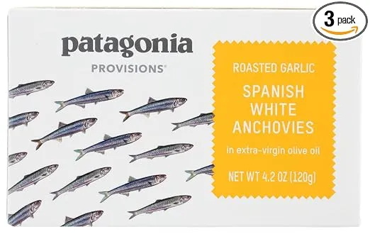 Patagonia Provisions Patagonia Roasted Garlic Spanish White Anchovies (4.2oz unit) 3-Pack