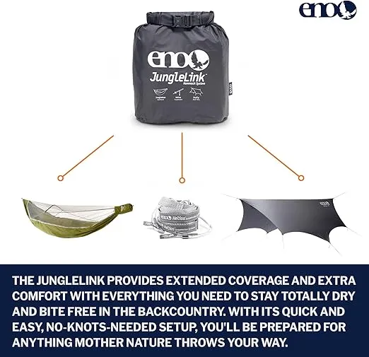ENO, Eagles Nest Outfitters JungleLink Shelter System with Hammock with Bug Net, Straps and Rain Tarp