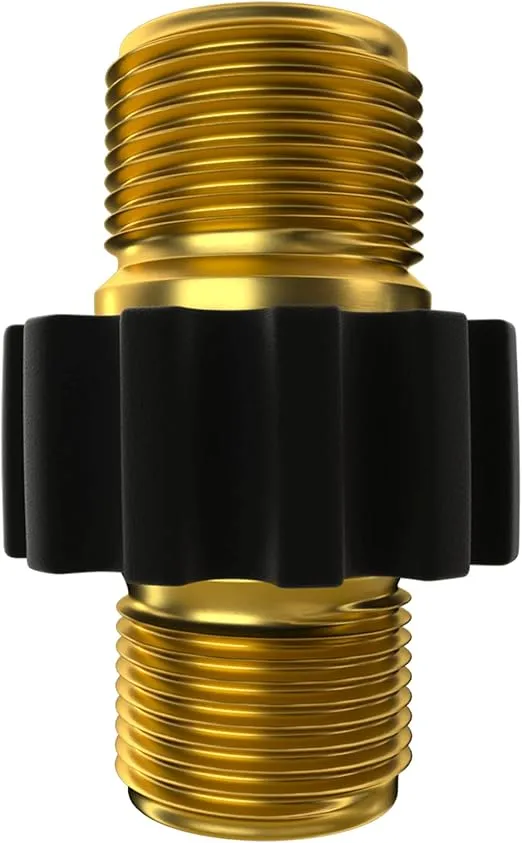 Gekufa Metric M22 14 mm Male Thread to M22 14mm Male Fitting, Pressure Washer Hose Coupler - 5000 PSI