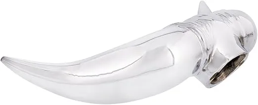 United Pacific 72005 Heavy-Duty Chrome Bull Horn Hood Ornament, Cast Metal Construction, Universal Two Stud Installation, Detailed Design - ONE Unit