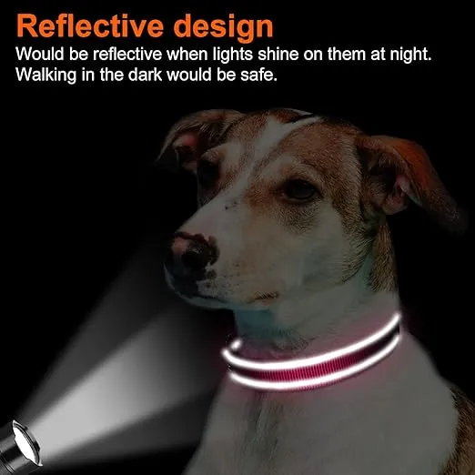Joytale Reflective Dog Collar,Soft Neoprene Padded Breathable Nylon Pet Collar Adjustable for Extra Large Dogs,Hotpink,XL