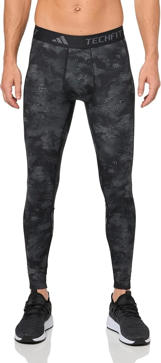adidas Men's Techfit Training All Over Printed Long Tights
