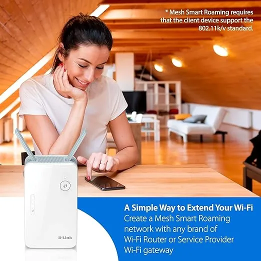 D-Link Eagle Pro AI Mesh WiFi 6 Range Extender AX1500, Repeater and Signal Booster for Home Wireless Internet Network, Wall Plug in (E15/RE) (Renewed)