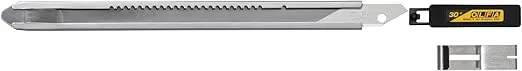 OLFA 9mm Stainless Steel Graphics Knife (SAC-1) - Multi-Purpose Retractable Art Utility Precision Knife w/Snap-Off Blade, Replacement Blades: Any OLFA 9mm Blade