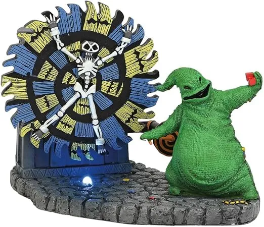 Department 56 Disney the Nightmare Before Christmas Village Accessories Oogie Boogie Gives a Spin Lit Animated Figurine, 4.33 Inch, Multicolor